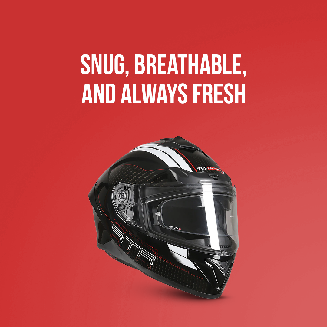 TVS Racing Hurricane Helmet Full-Face, Aerodynamic Design